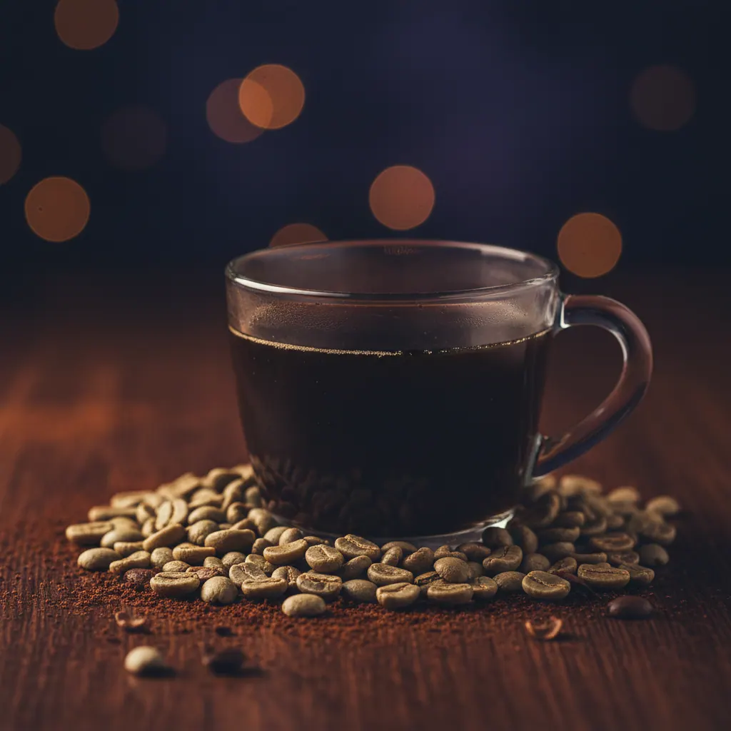 L-Carnitin Kaffee Energie Alltag - Grüne Kaffeebohnen Nahaufnahme